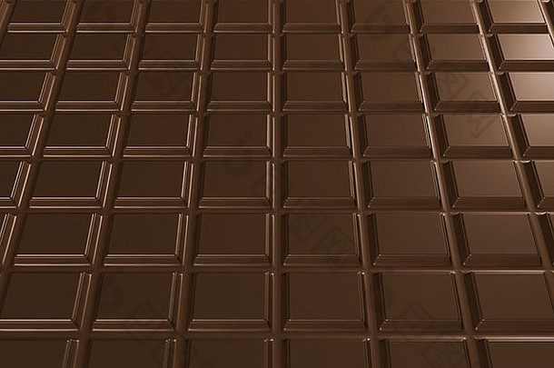 巧克力棒，长方形，质地。三维渲染