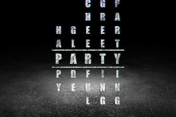 娱乐，概念：纵横填字游戏中的派对