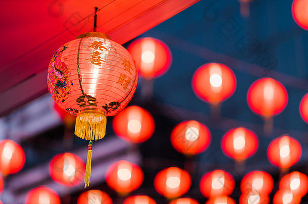 中国人花灯之外装修街道庆祝中国人一年