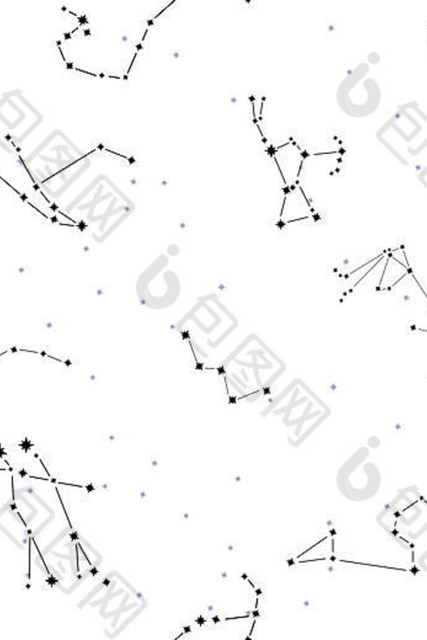 具有随机恒星的塞莫尔星座图案集