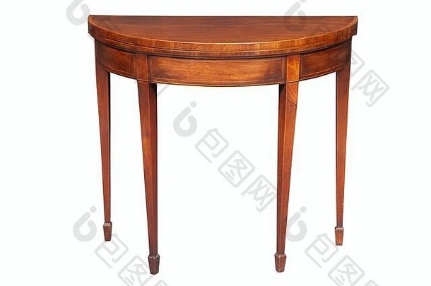 白色背景上的木制时尚棕色桌子，带有裁剪路径