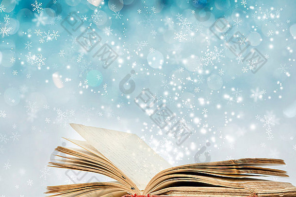 圣诞节童话语言圣诞节背景魔法书