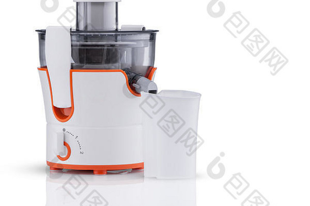 电榨汁机杯白色背景反射厨房电器