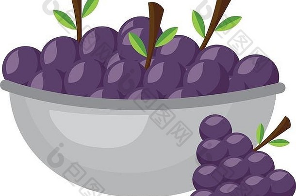 碗葡萄健康的食物