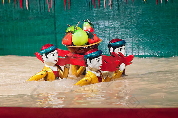 越南西贡-2015年1月5日-传统水上木偶剧