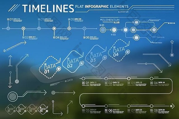 Timelines平面信息图形元素集合