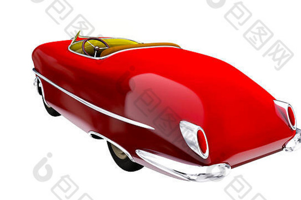 玩具红色汽车。三维渲染
