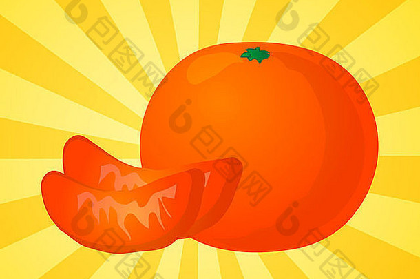 橙色水果个人段插图