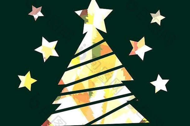 平圣诞节树图标三角形