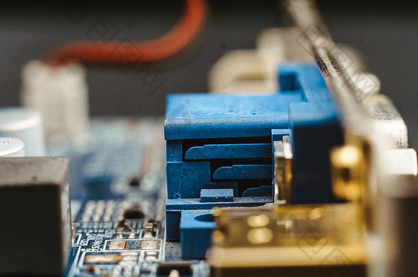 电脑董事会芯片电路Cpu<strong>核心</strong>蓝色的技术背景纹理处理器微电子学硬件概念电子设备motherb