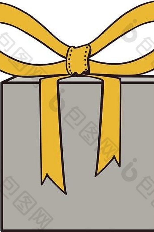 礼物盒子弓图标图像