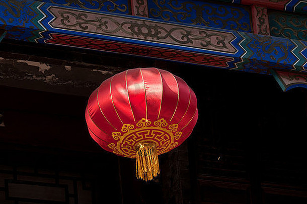 传统的红色的中国人灯笼北京