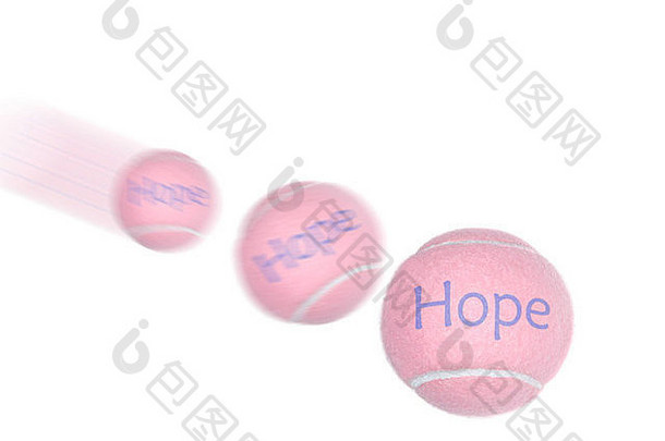 白色背景上代表乳腺癌意识的粉红球