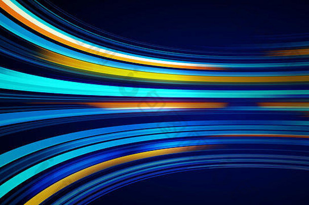 蓝色彩色抽象背景，带<strong>光纤网络</strong>线移动动画。神奇的闪烁发光的飞行线。无缝循环的动画。明亮的粗条纹飞舞。