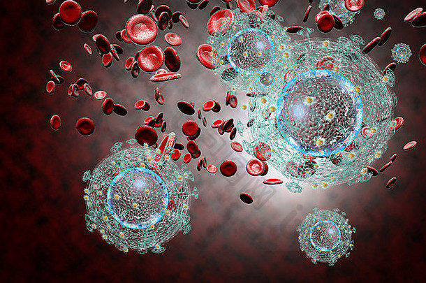 生成的插图艾滋病毒艾滋病病毒细胞医疗科学背景