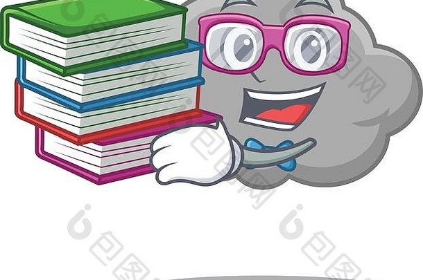 一个勤奋的学生在灰云吉祥物设计理念与书籍