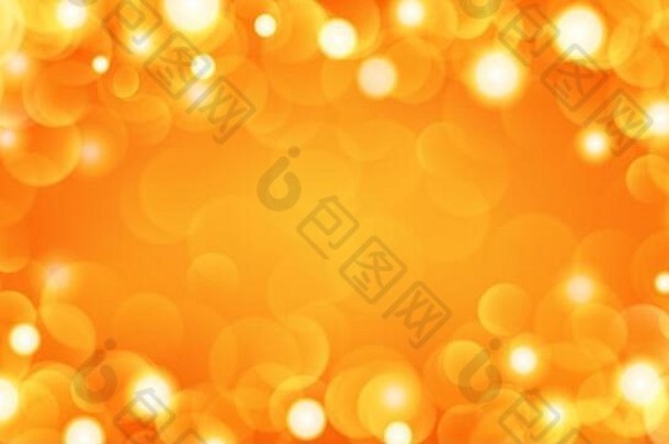 橙色背景中带有波基效果的抽象灯光