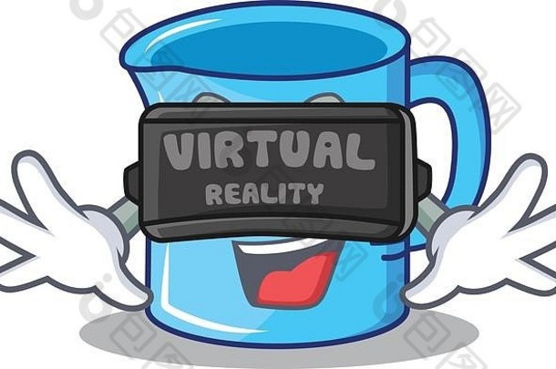 具有虚拟现实量杯人物动画