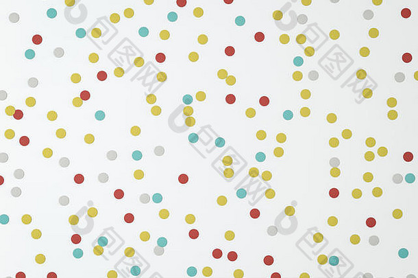 色彩斑斓的圆形的纸狂欢节五彩纸屑摘要插图孤立的彩色的背景