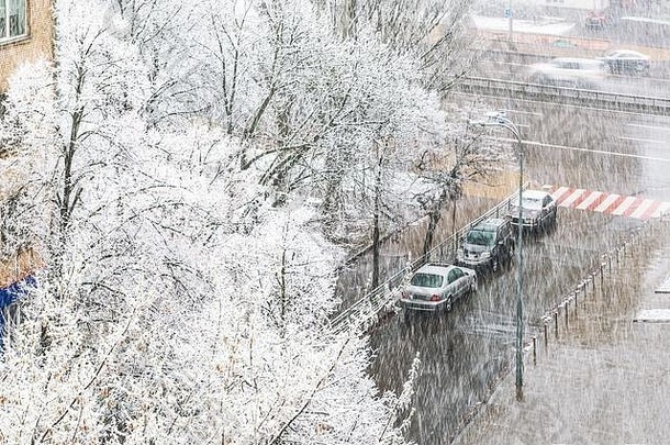 降雪3月片段基辅乌克兰