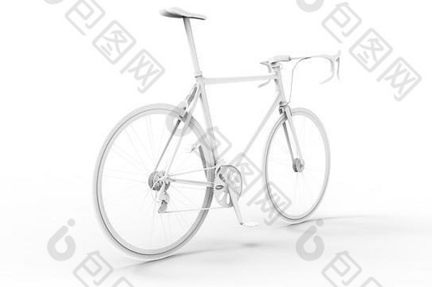 呈现比赛体育自行车孤立的白色背景