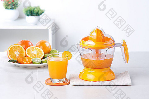橙色汁搅拌机厨房工具