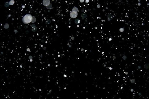 照片密集的雪下降晚上美丽的背景
