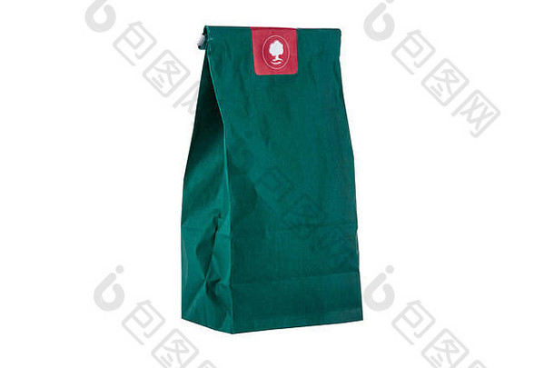 纸包装或小袋，白色背景上隔离草药