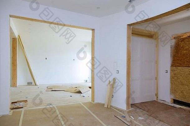 建筑行业新住宅建筑室内干墙胶带前先粘贴新住宅