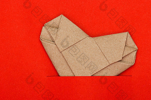折纸回收纸心红色的纸