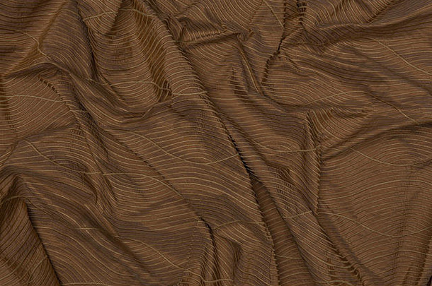 美丽的棕色（的）有创意的织物波浪纺织纹理背景