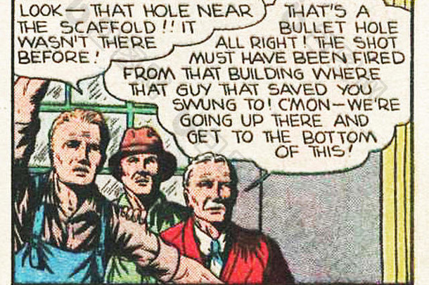 令人惊异的冒险经典古董漫画面板艺术超级英雄坏人