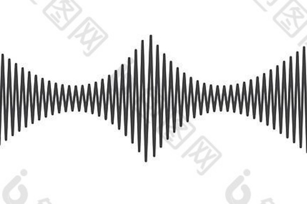 音乐的波孤立的图标设计