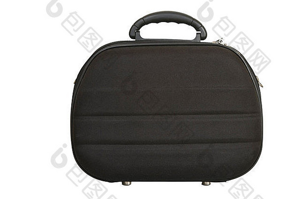 黑色手提包，白色背景的现代行李箱