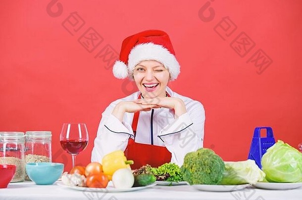 圣诞节晚餐的想法健康的圣诞节假期食谱容易的想法圣诞节聚会，派对圣诞节食谱完美的家庭主妇女人老板圣诞老人他烹饪厨房烹饪家庭