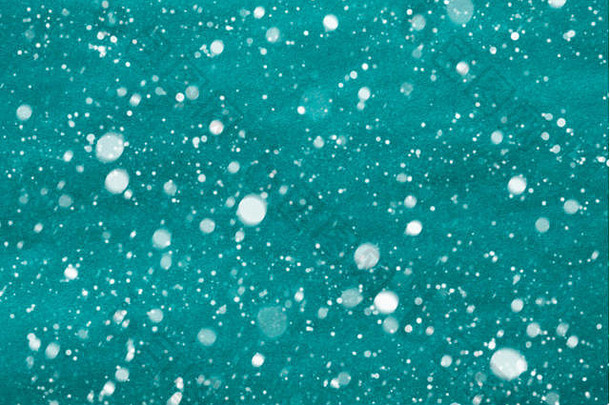 蓝色的绿松石圣诞节纸背景复制空间雪花