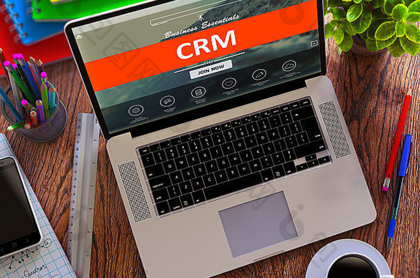 crm客户的关系管理移动PC屏幕办公室工作概念