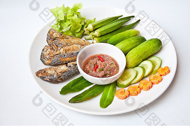 美味的泰国食物也叫Namprik Pla