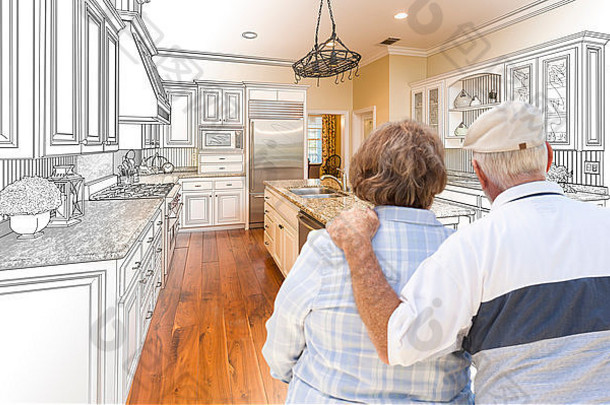 高级夫妇自定义厨房设计画照片结合