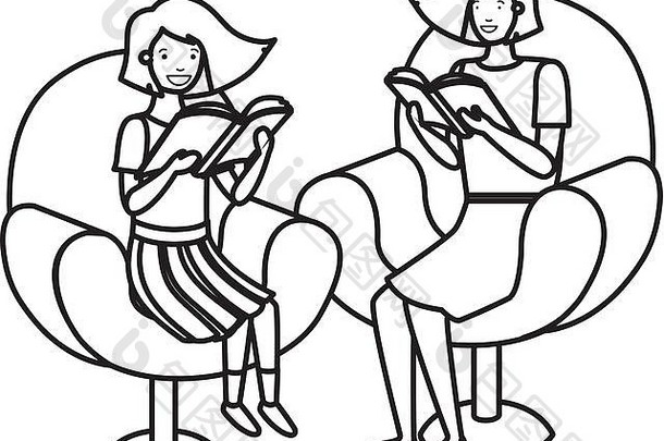坐在沙发上的女人和书中的阿凡达角色