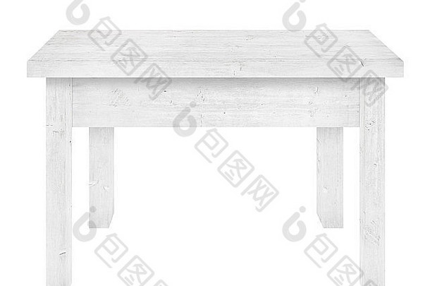 灰色的木桌是白色的背景