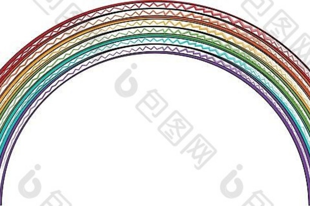 草图色彩斑斓的彩虹图标