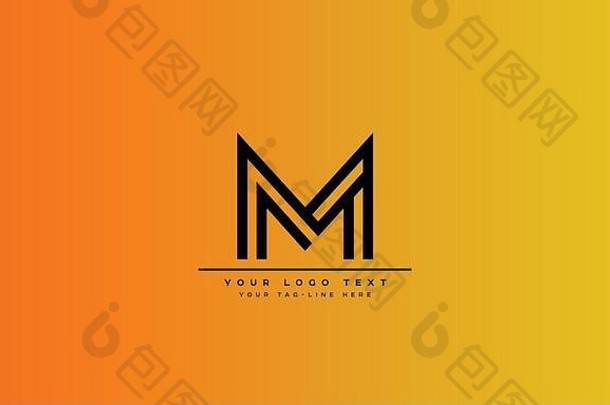 抽象字母M，MM字母标志设计