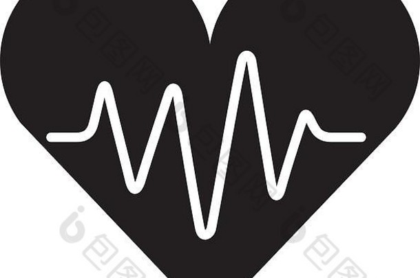 医学心脏轮廓孤立图标