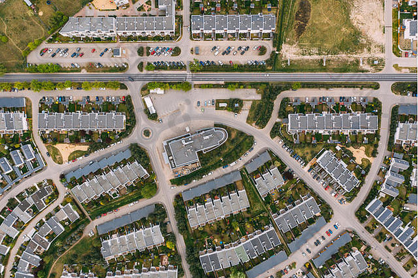 空中无人机摄影现代郊区区域更大的波兰