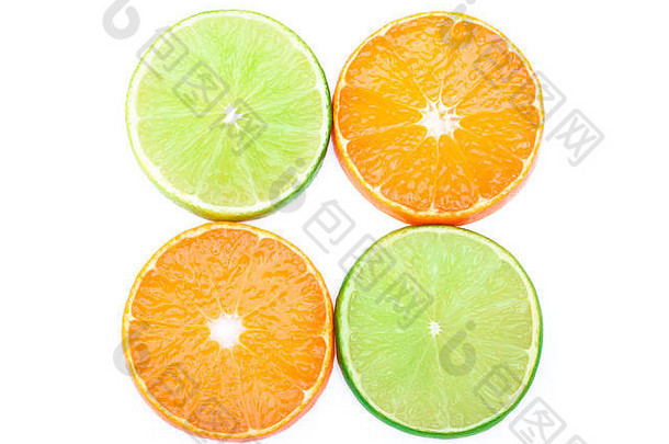 柑橘和酸橙片分离