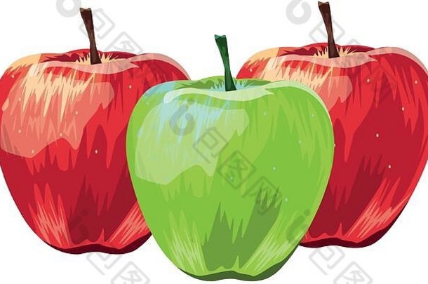 苹果新鲜的水果孤立的图标