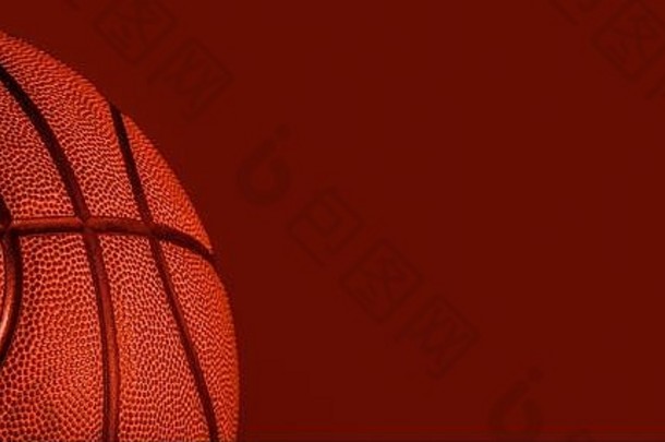 特写镜头细节篮球球纹理背景郁郁葱葱的熔岩颜色横幅艺术概念