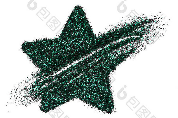 明亮的原始绿色闪闪发光的背景形式五角钢网明星
