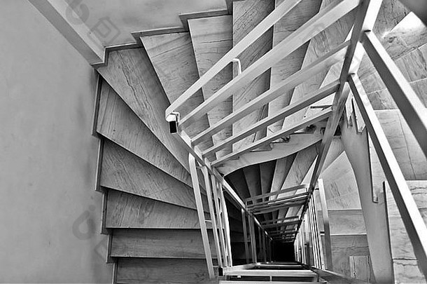 室内<strong>楼梯</strong>体系结构背景黑色的白色